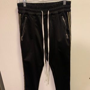 Lifted Anchors Track Pants with ankle zippers sz S